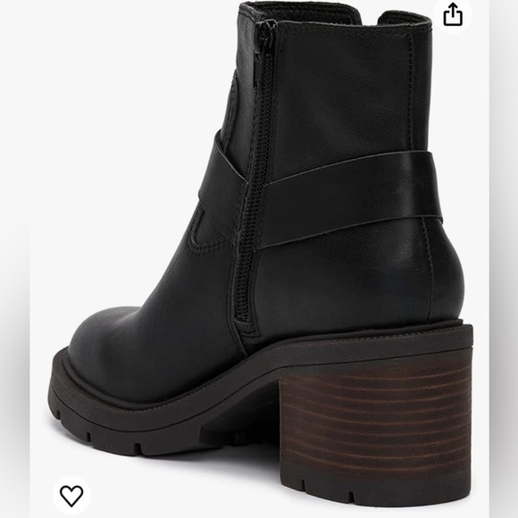 LUCKY BRAND SOXTON LEATHER ANKLE PLATFORM MOTORCYCLE STYLE BOOTIE SIZE 8.5 - Picture 3 of 10
